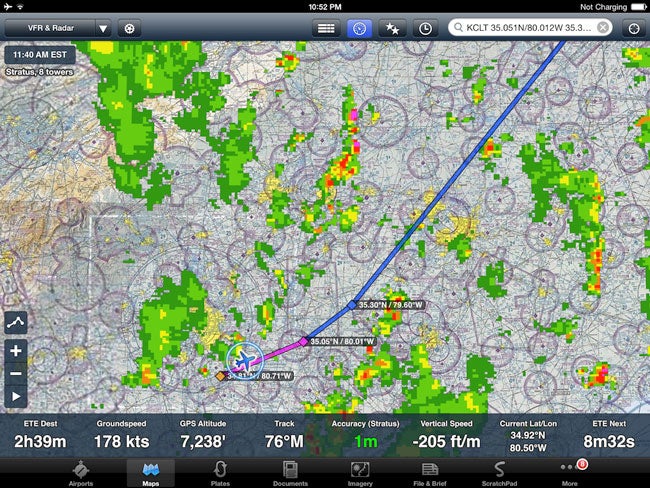 ForeFlight weather display