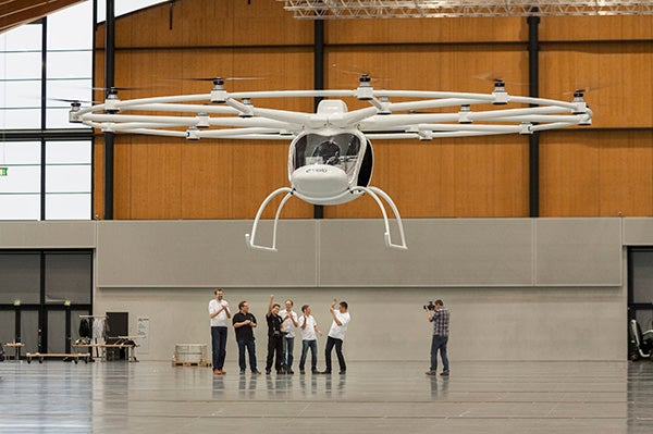 The first flight: Recording for posterity. photo courtesy e-volo