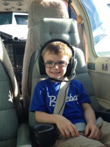 Brayden on a compassion flight