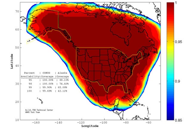 WAAS coverage map