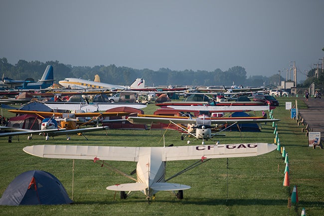 Vintage aircraft parking