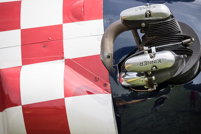 Red, white and blue cowl of a PT-22