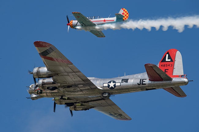 Warbird formation fly-by