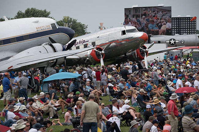 The Vintage area full of spectators