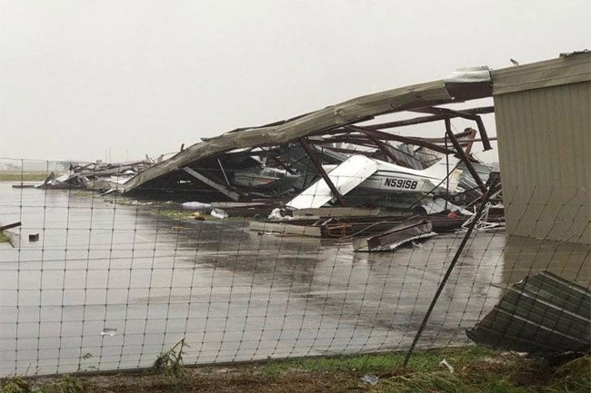 Hurricane Harvey damage at Texas airport