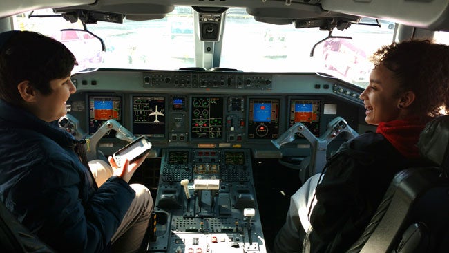 Above the Clouds in the Jet Blue cockpit