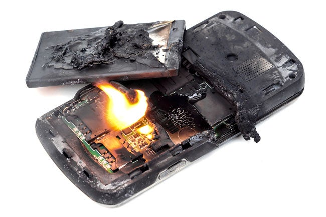 Fire containment products are made to deal with issue like this cellphone on fire