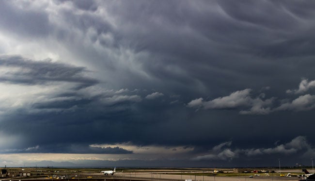 Thunderstorm at airport