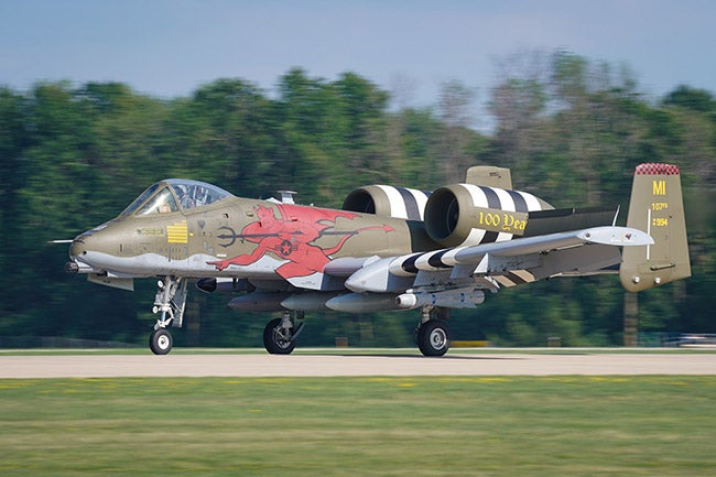 An A-10 on rollout
