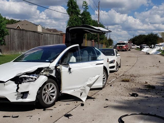 Tesla in plane crash