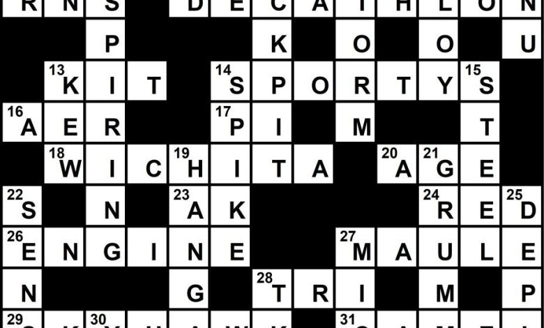 December 2018 Crossword Key