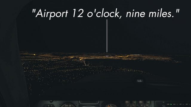 Night alignment with runway