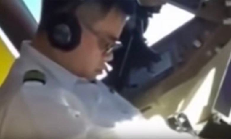 Pilot asleep in the cockpit