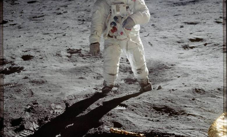 Buzz Aldrin on the moon