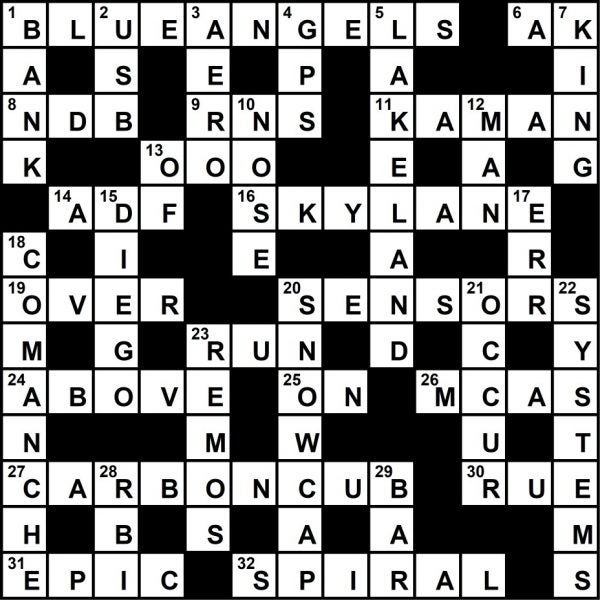 Plane & Pilot Crossword Key, July 2019