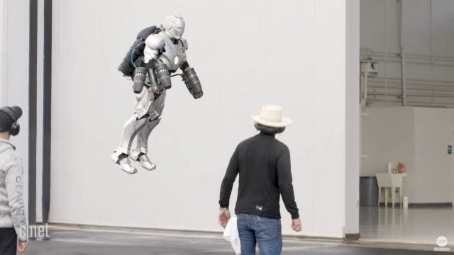 Flying Iron Man suit built by Adam Savage