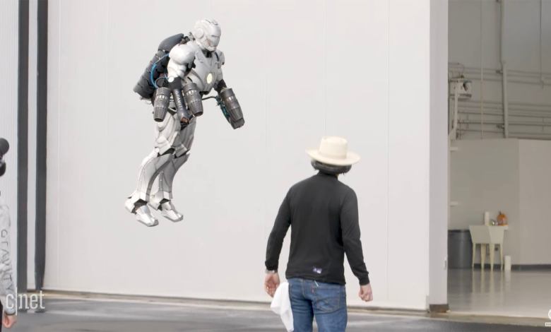 Flying Iron Man suit built by Adam Savage