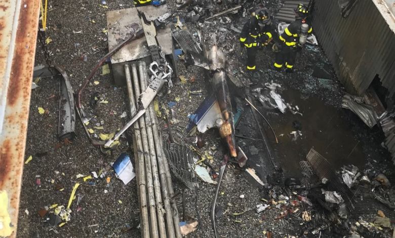 FDNY on the scene of a helicopter crash