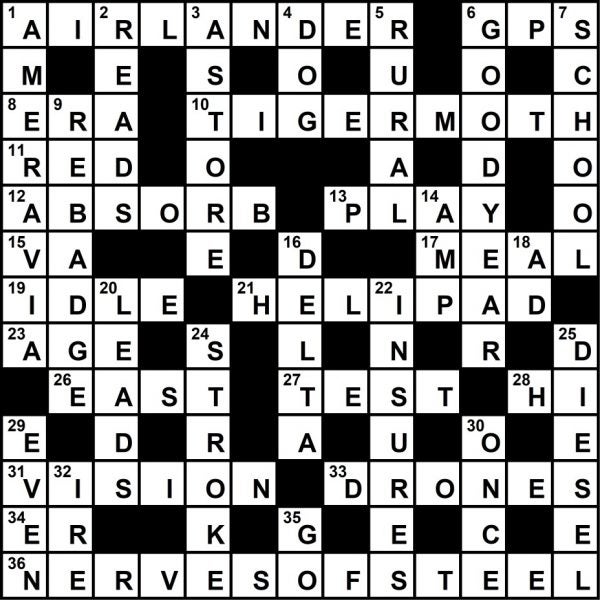 Crossword Key, August 2019