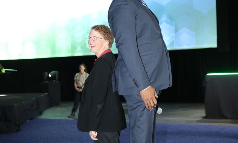 Martha King and Magic Johnson, NBAA 2019