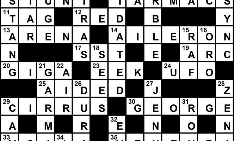 December 2019, Crossword Key