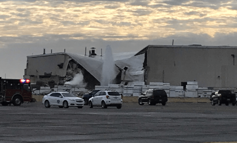 A Textron Aviation manufacturing facility after an explosion there on Friday, December 27.