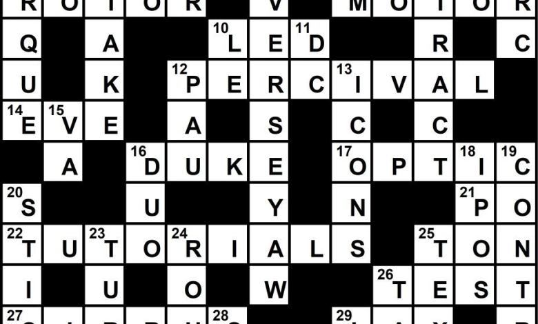 February 2020 Crossword Key
