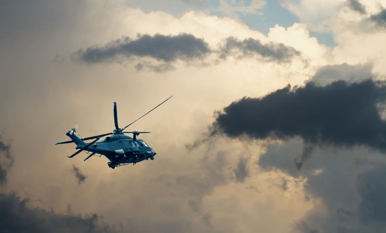 Helicopter flying