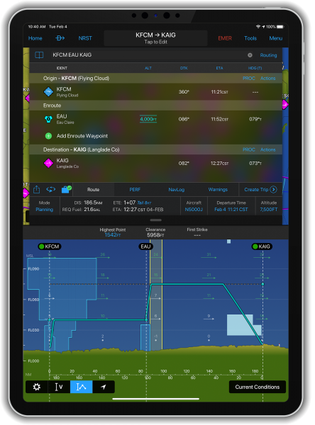 Vertical Planning with the Garmin Pilot App