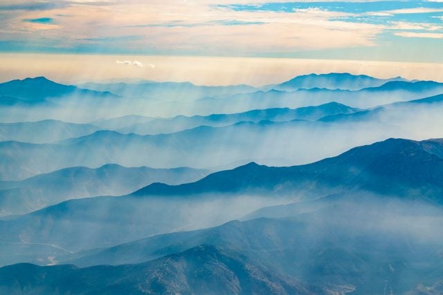 Aerial view of the Andes Mountains