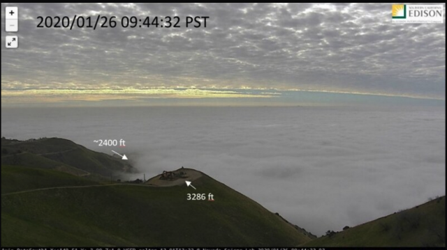 Camera image of the Kobe Bryant crash site.