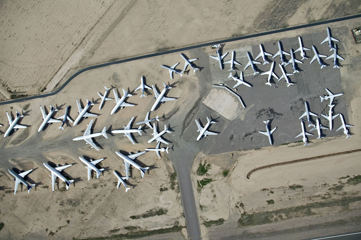 Airplanes parked as airlines are cutting staff amid the coronavirus pandemic.