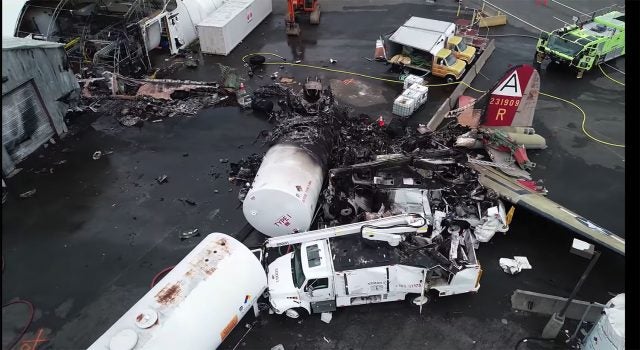 The crash site of B-17 Nine-O-Nine, owned by the Collings Foundation.