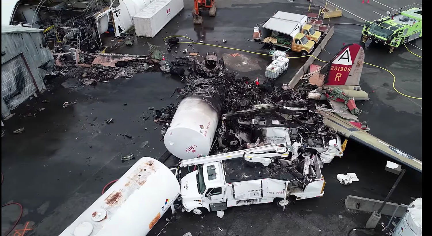 The crash site of B-17 Nine-O-Nine, owned by the Collings Foundation.