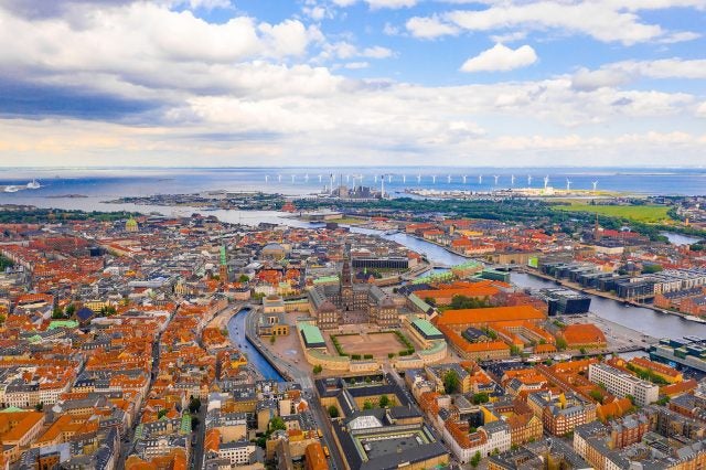 Aerial view of Copenhagen, Denmark