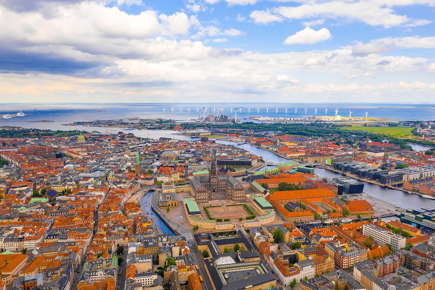 Aerial view of Copenhagen, Denmark