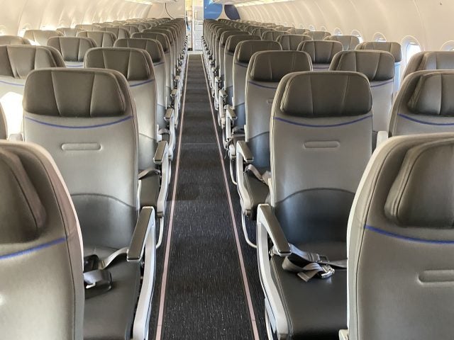 An empty airliner