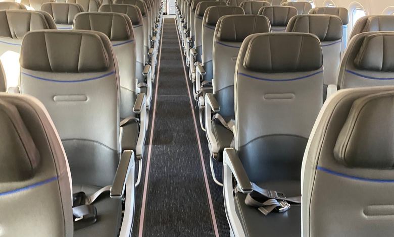 An empty airliner