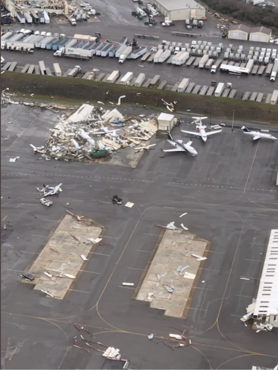 John C. Tune Airport in Nashville after a Tornado