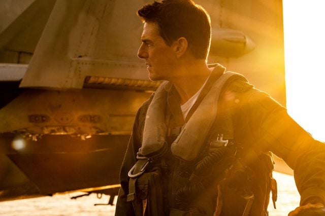 Tom Cruise on the set of Top Gun: Maverick