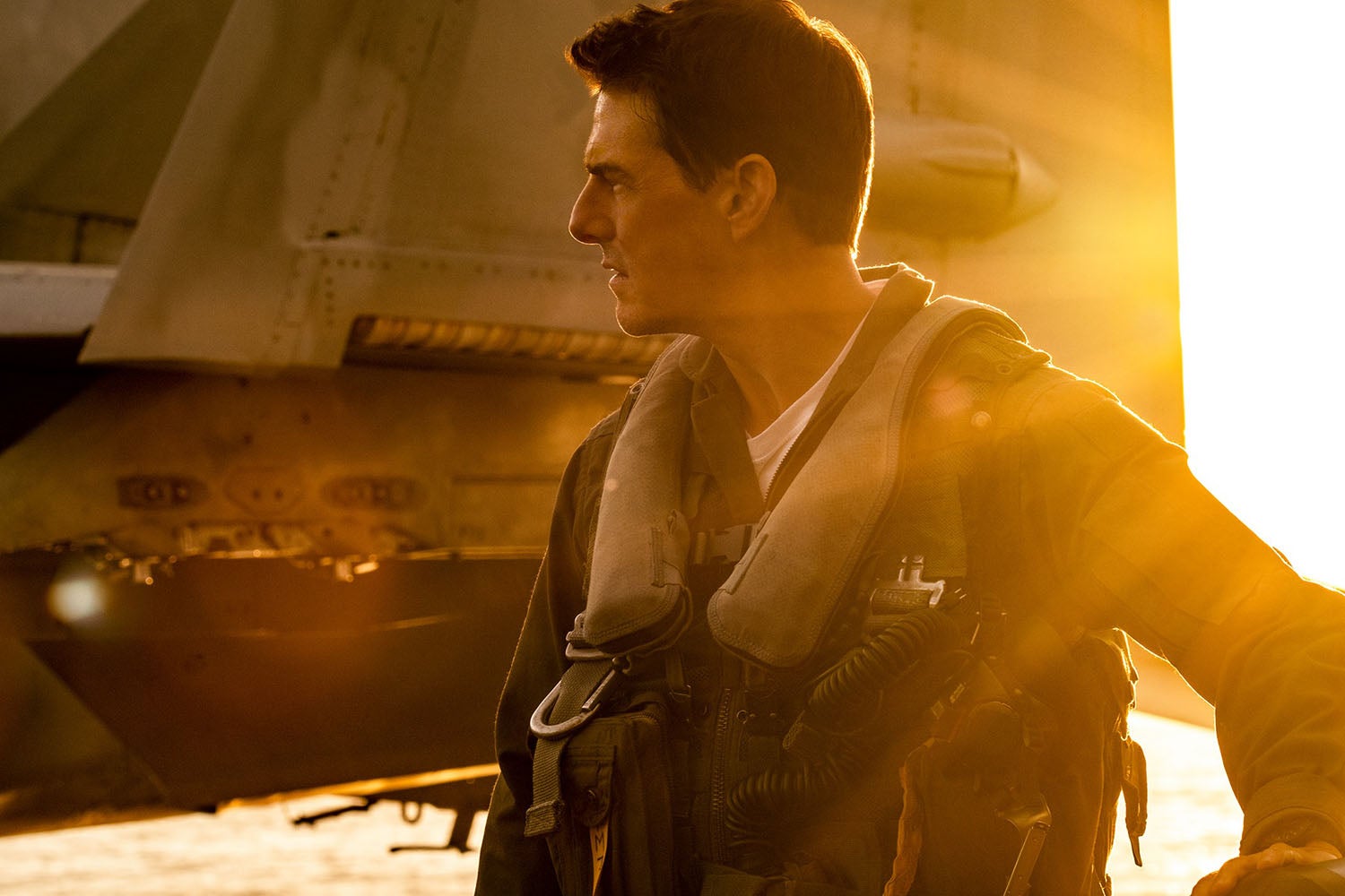 Tom Cruise on the set of Top Gun: Maverick