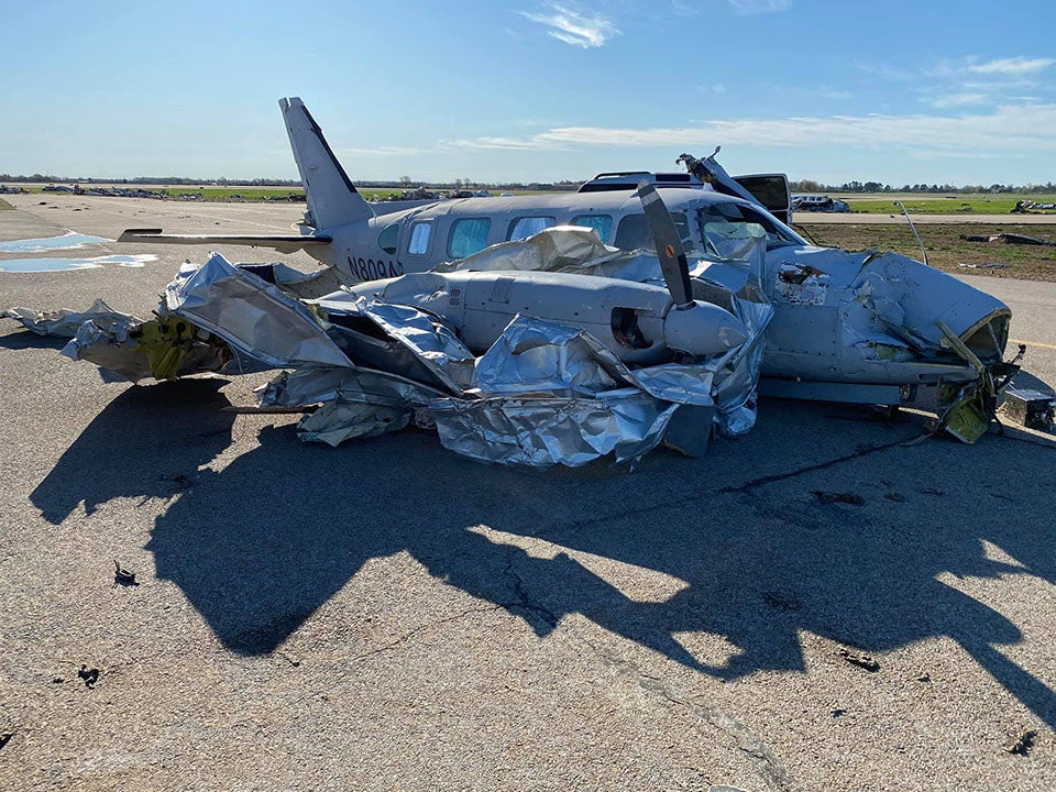 Jonesboro Airport Tornado Damage