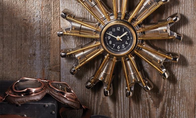 A radial engine clock