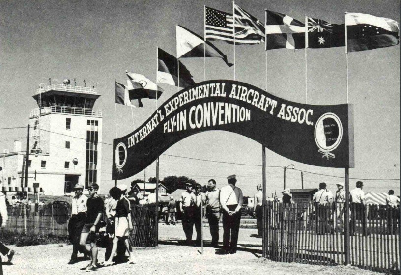 A shot of the arched gateway entrance at the first modern EAA AirVenture Oshkosh in 1970. Photo courtesy of EAA