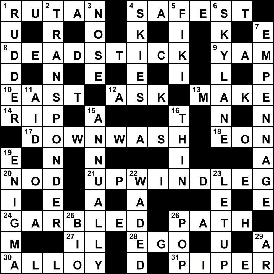 August 2020 Crossword Key