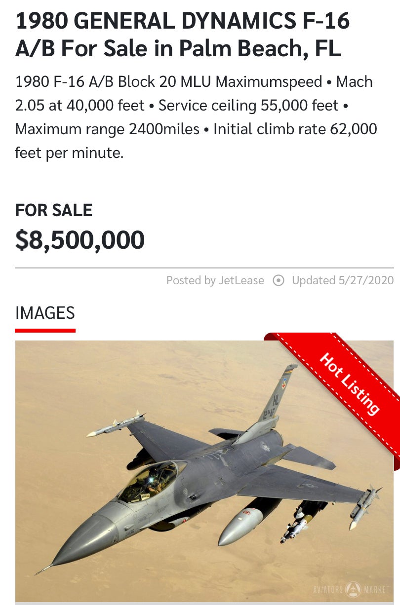F-16 Fighting Falcon For Sale