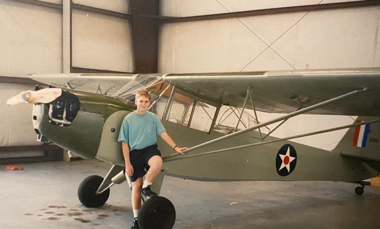 Jeremy King as a young airplane nut.