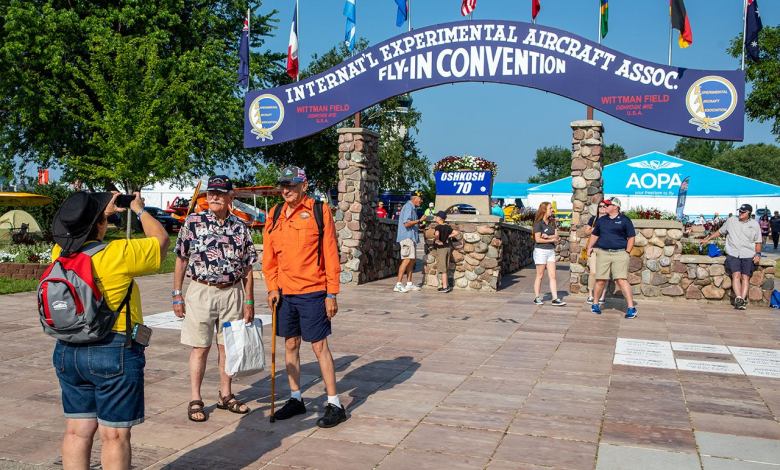 The arched gateway entrance at EAA AirVenture Oshkosh.
