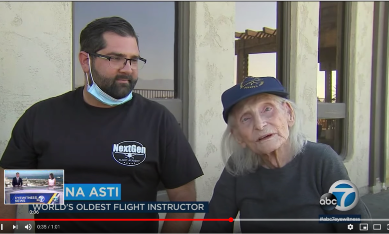 Robina Asti became the world's oldest CFI on July 26, 2020.