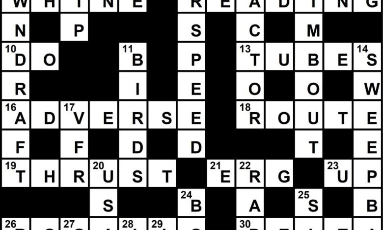 September 2020 Crossword Key